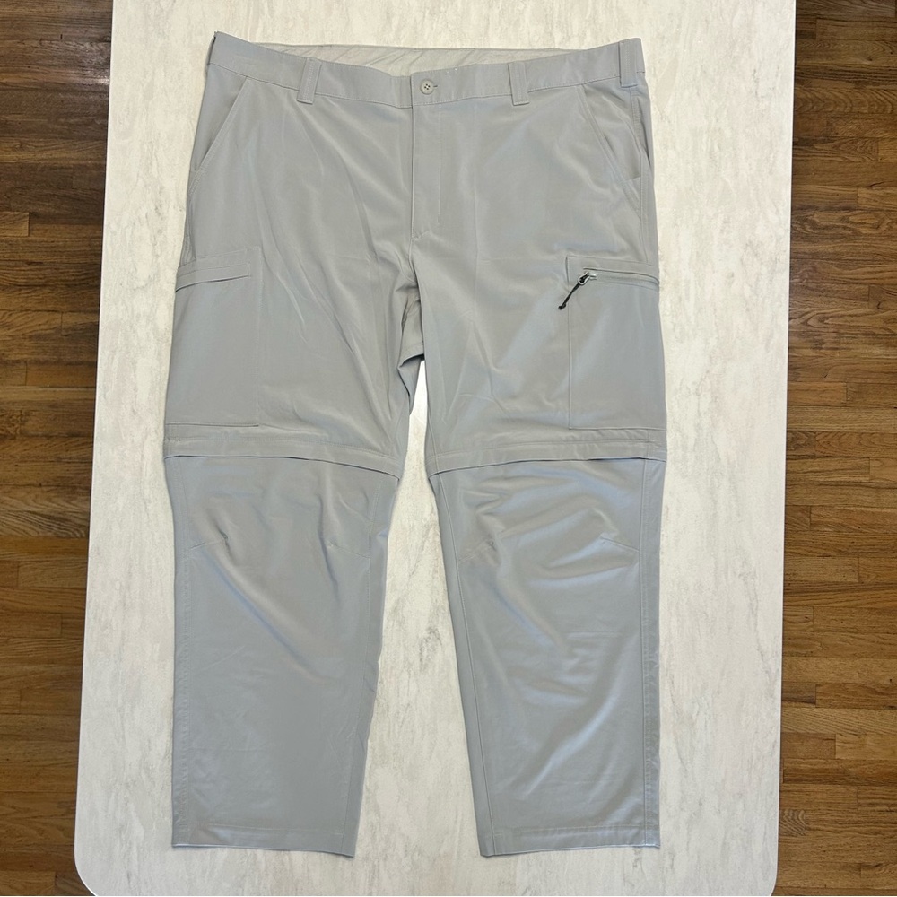 Columbia Men's Light Gray Convertible, Cargo Travel Pants